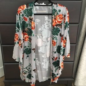 Peach Love California Floral Kimono